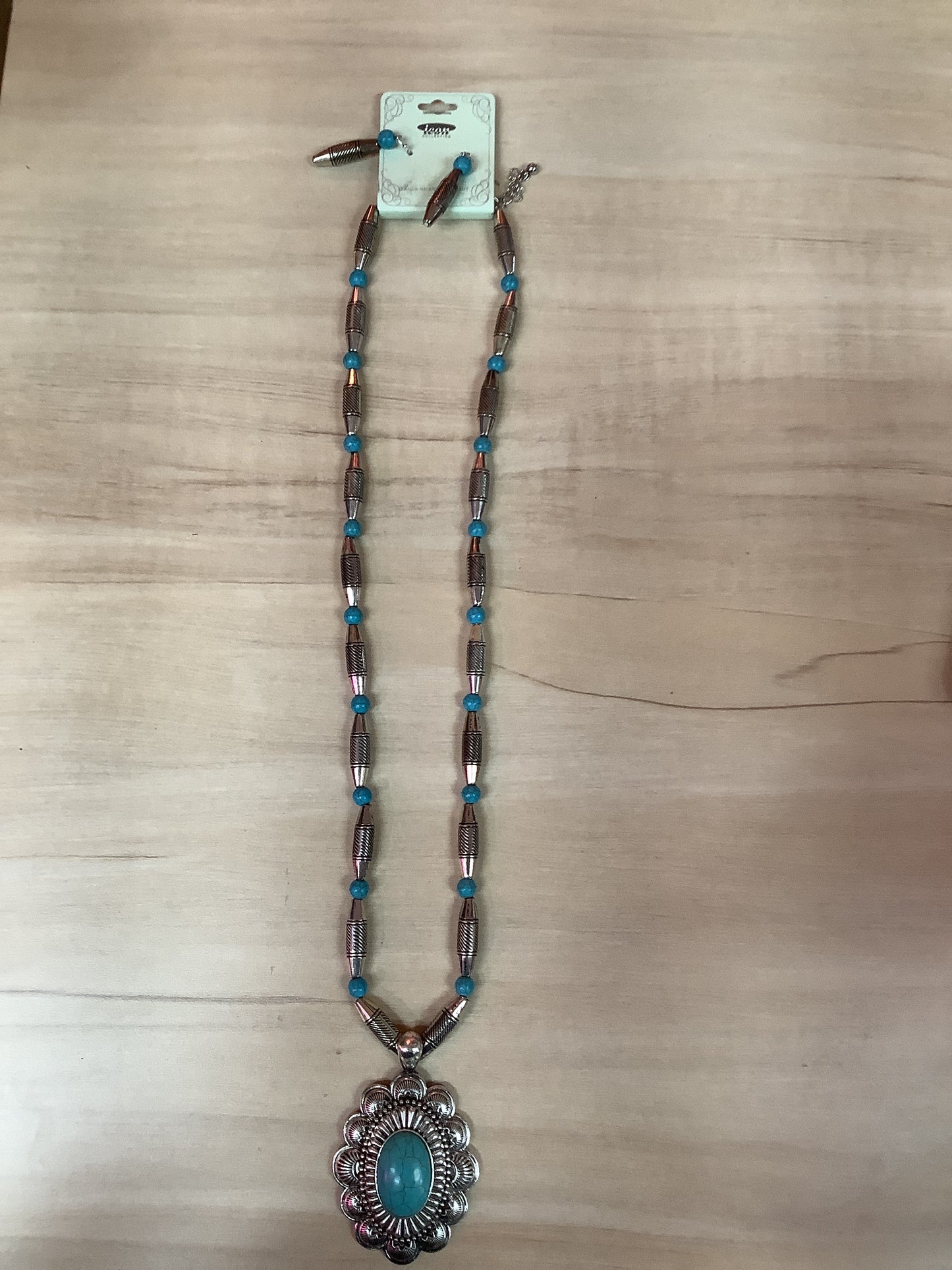 Western Long Necklace with Earrings