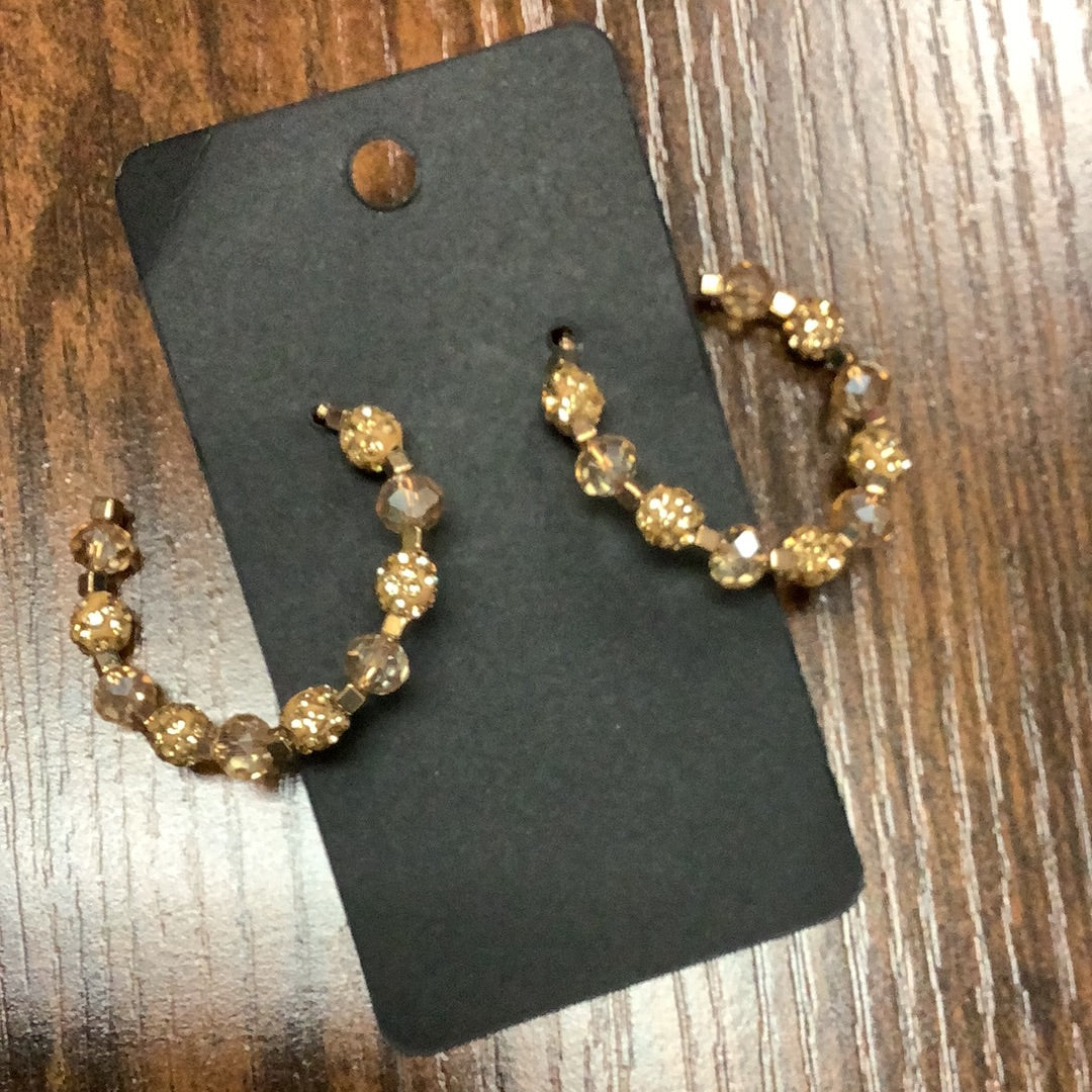 Gold beaded half hoop