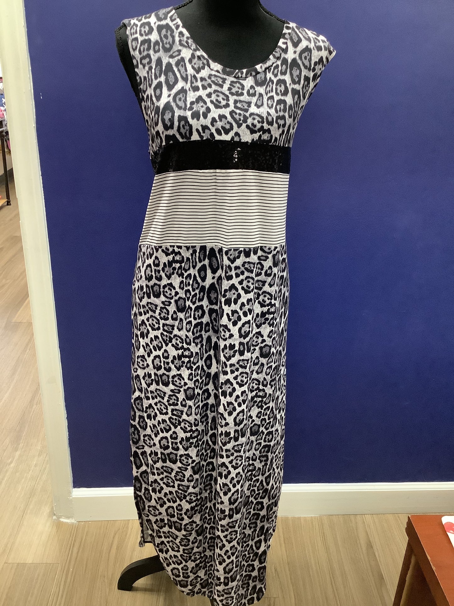 Black Leopard Print Dress