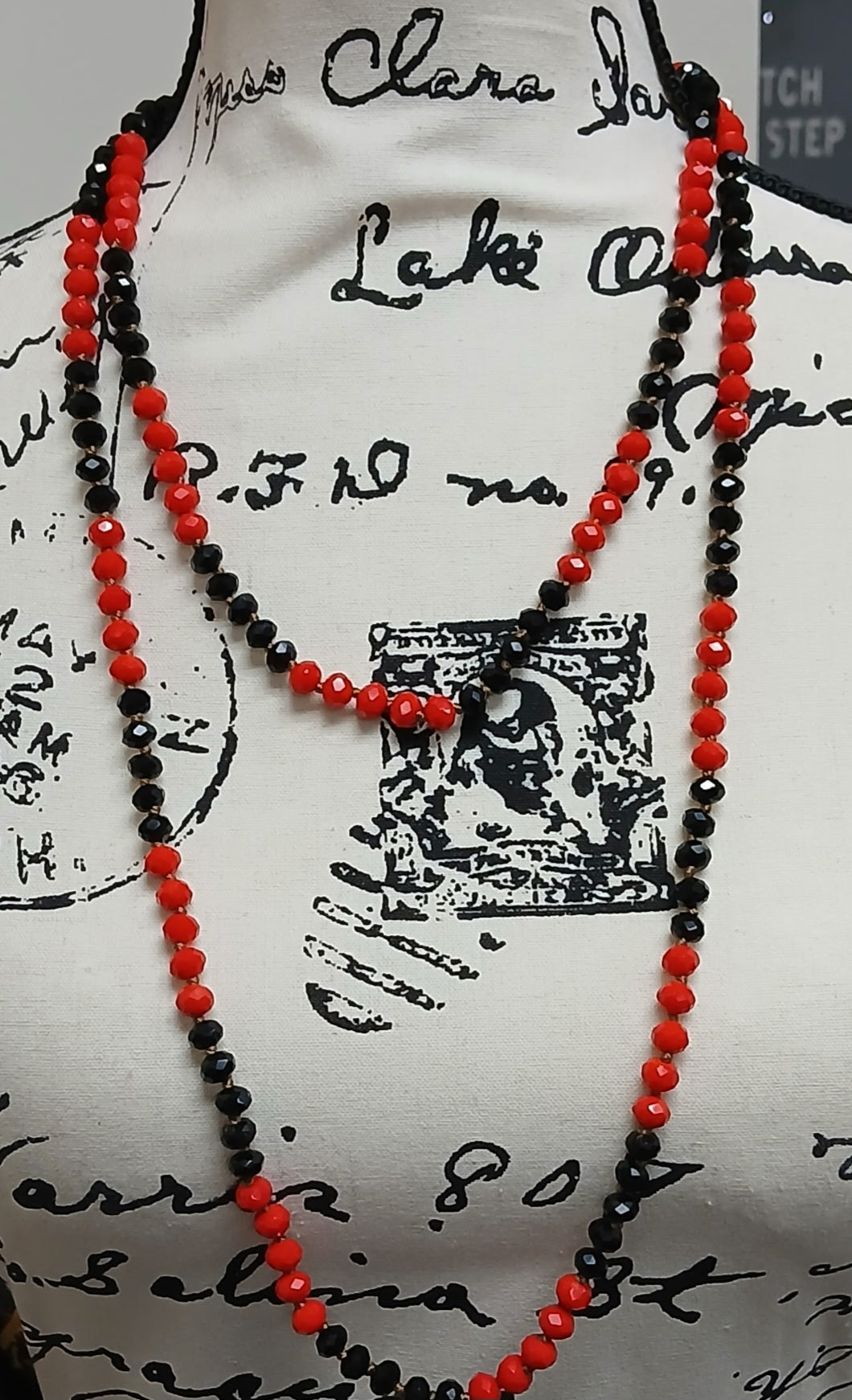 Black and Red Beaded Earrings