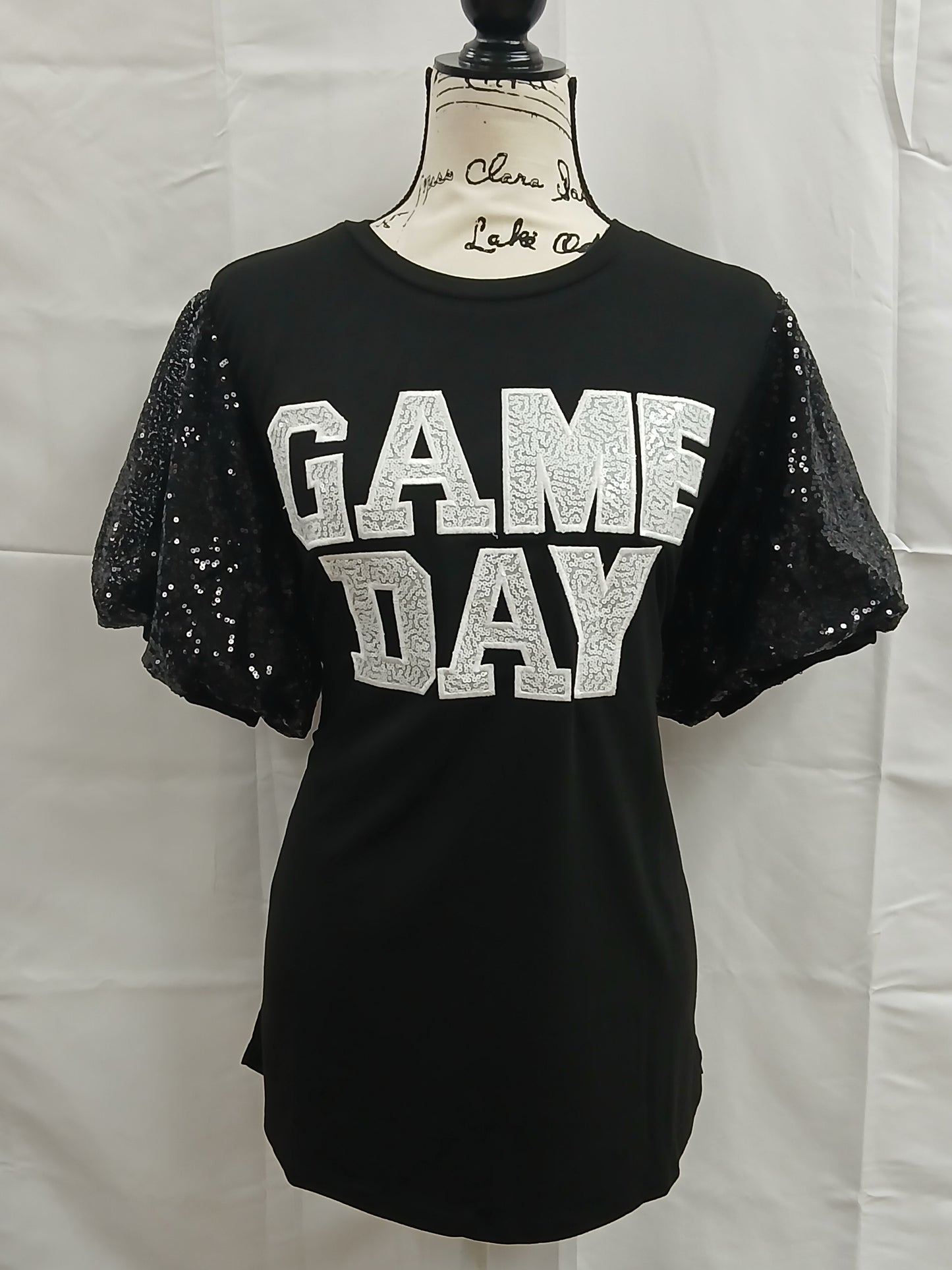 Game Day Shirt with sequin sleeve