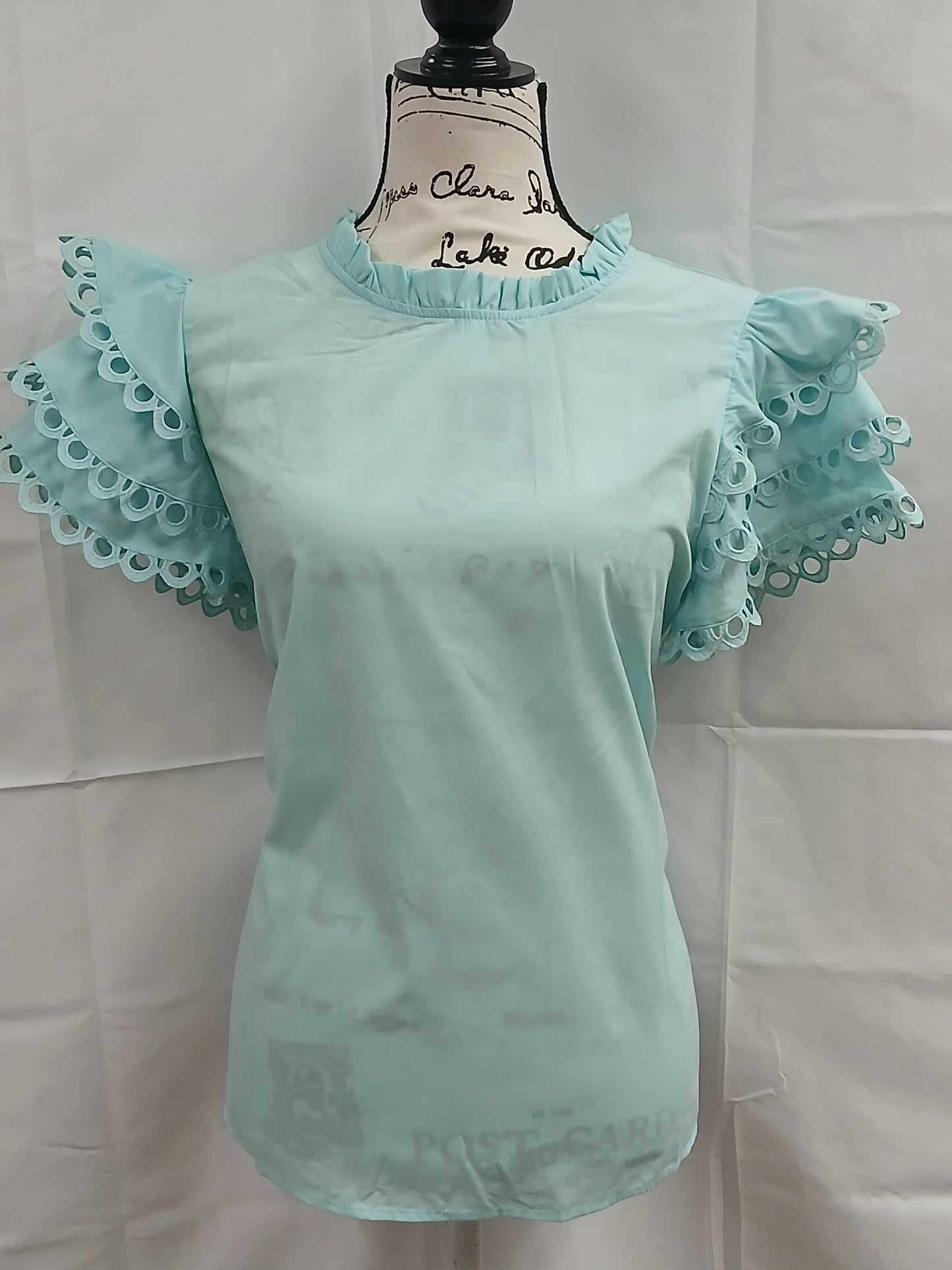 Mint Green Ruffle Top