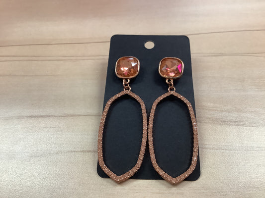 Rose Gold with Gold Stone Earrings