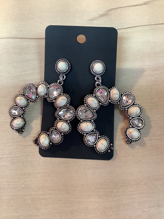 White Western Diamond Earrings