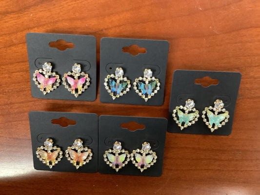Heart & Butterfly Earrrings