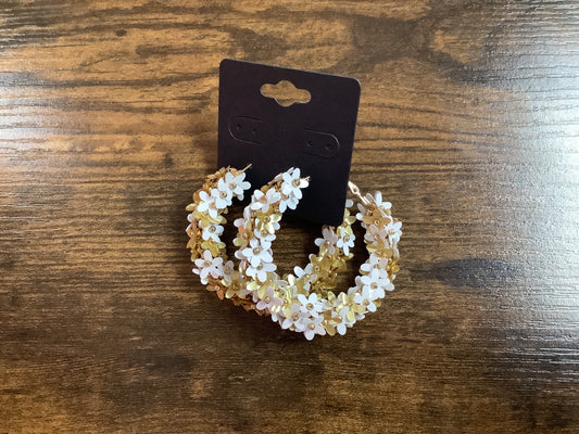 White Flower Earrings