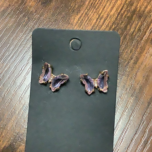 Purple Butterfly Studs