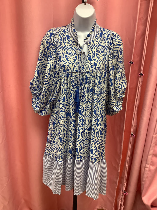 Blue and White Dress