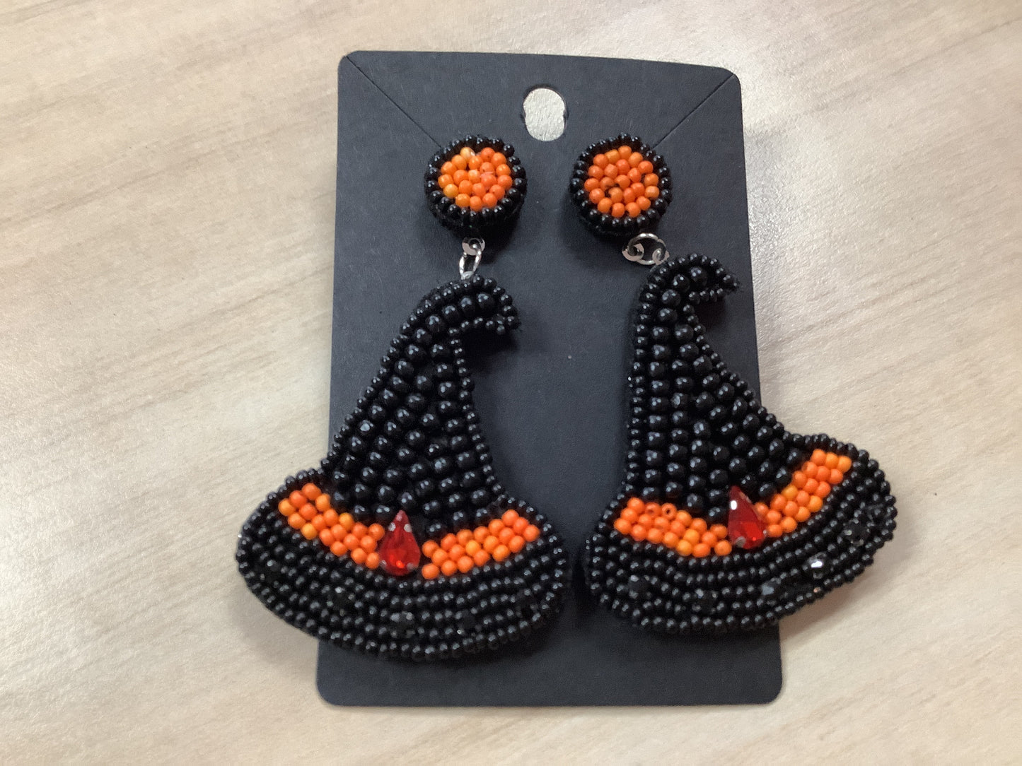 Beaded Witch Hat Earrings