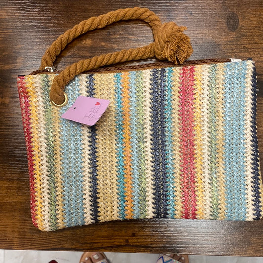 Striped Wristlet