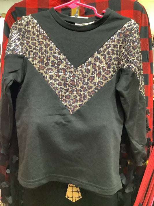 Kids Black Cheetah Sweater