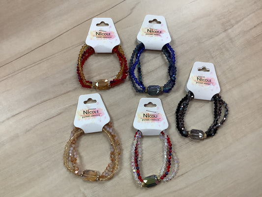 Multi Colored Bracelet with Center Stone