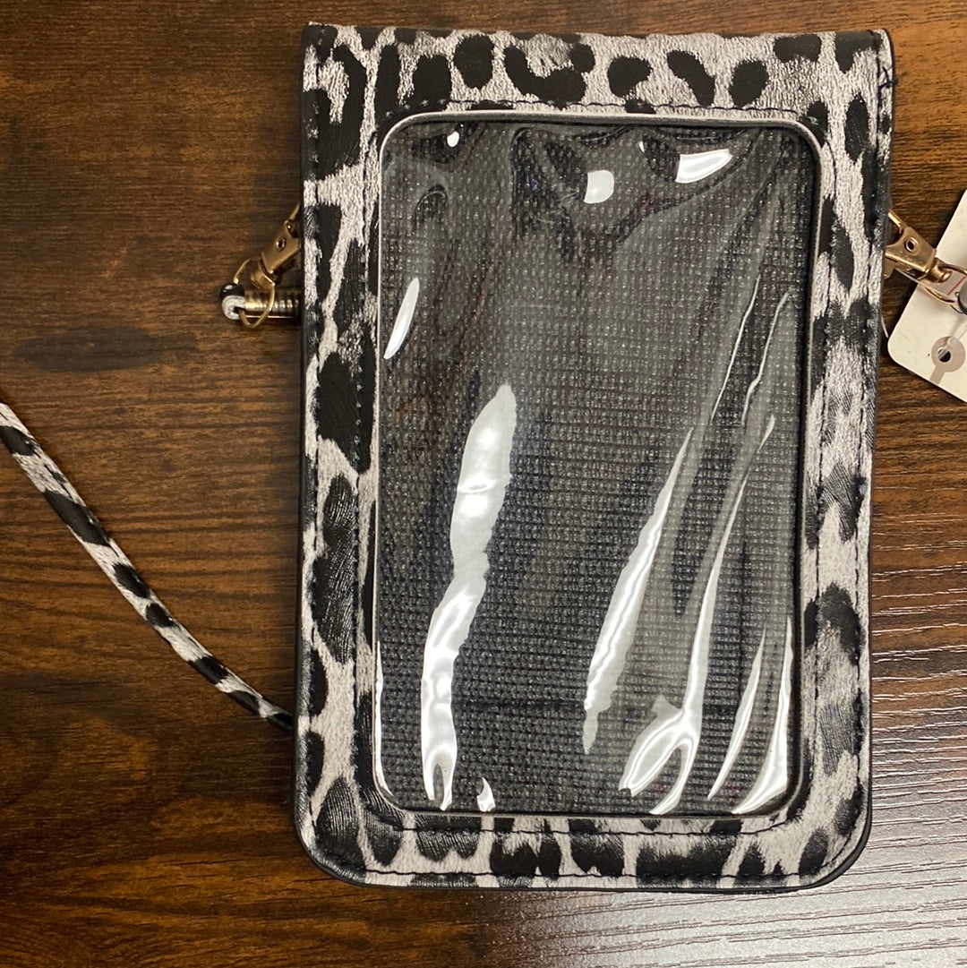 Cheetah Grey Crossbody Purse