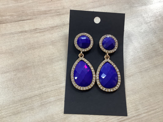 Blue Rhinestone Earrings