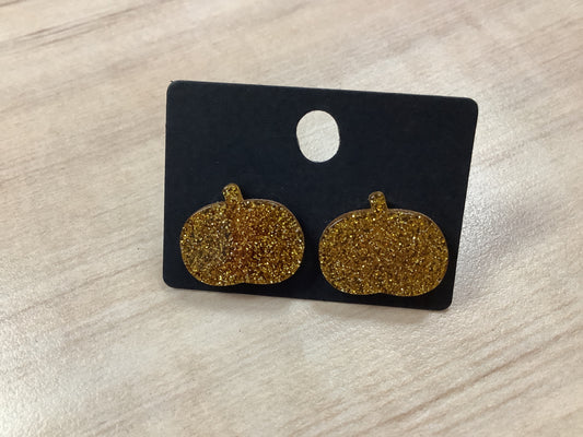 Acrylic Pumpkin Stud Earrings