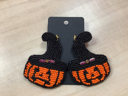 Square Pumpkin Hat Earrings