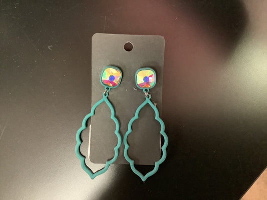 Barbed Dark Green Earrings