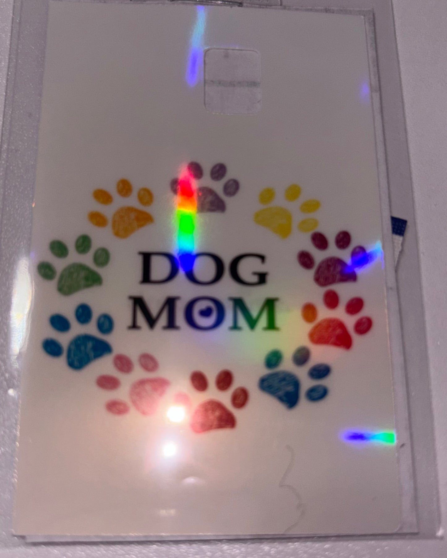 Dog mom colorful paws