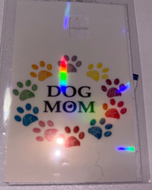 Dog mom colorful paws