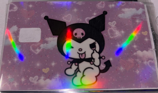 Kuromi purple background winks 