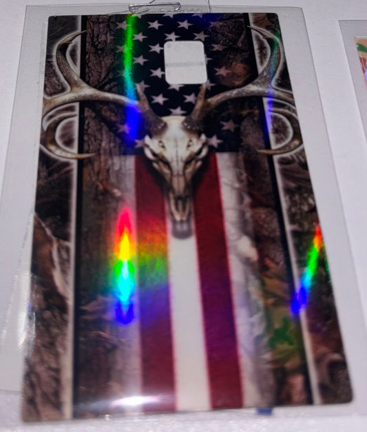 Deer skull and flag