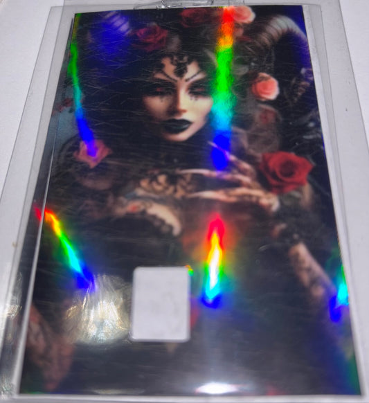 Goth girl horns and roses 