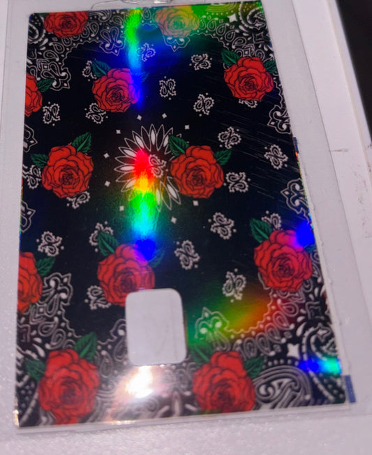 Flowers red Blk handkerchief 