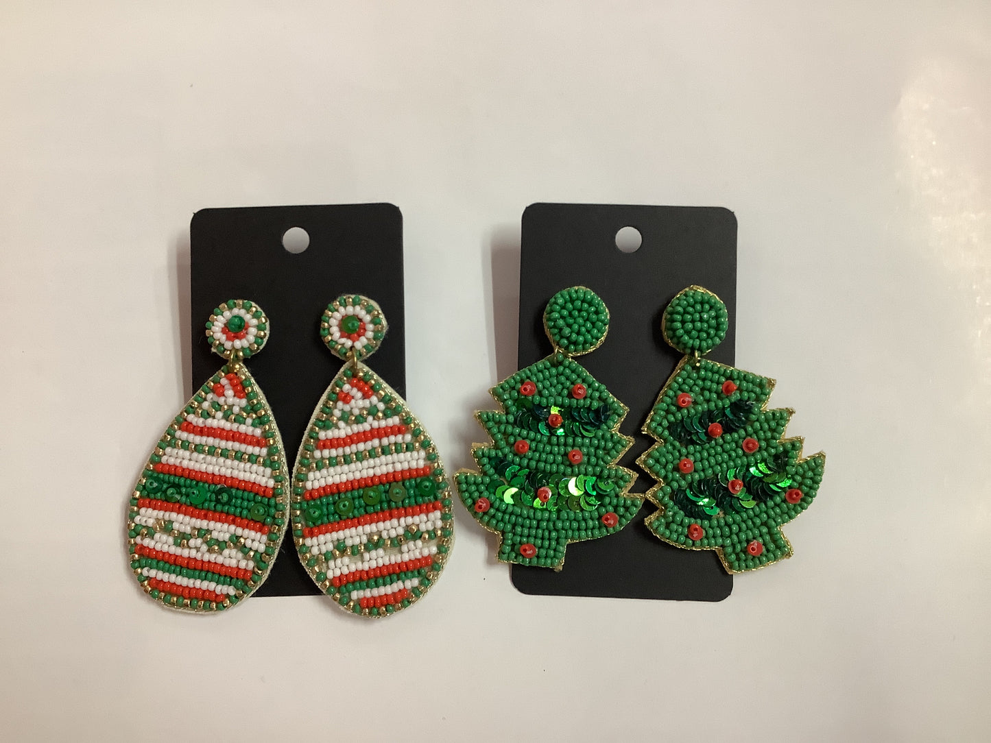 Beaded Christmas Earrings