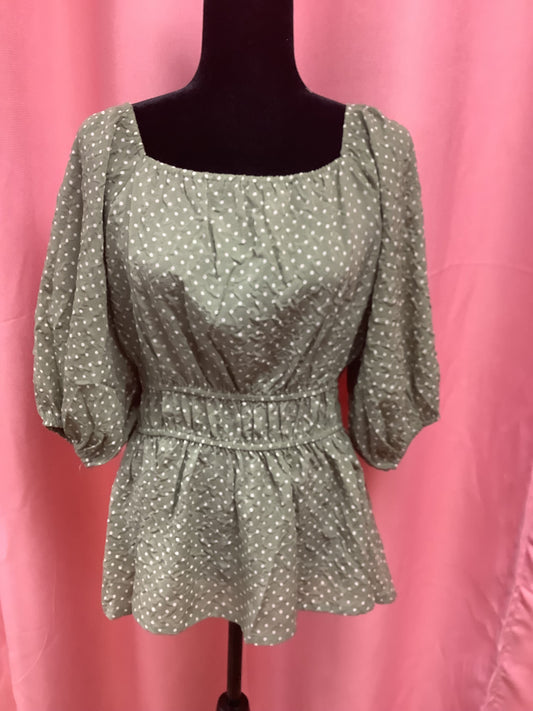 Green Polka Dot Blouse