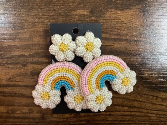 Beaded Rainbow Earrings
