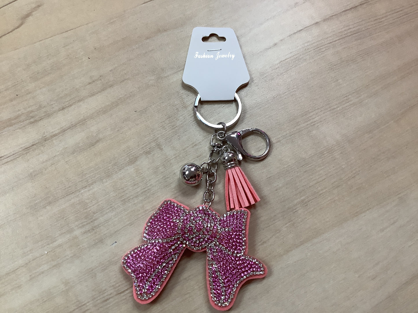Pink Bow Keychain