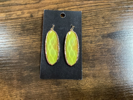 Long Yellow Oval Earrings