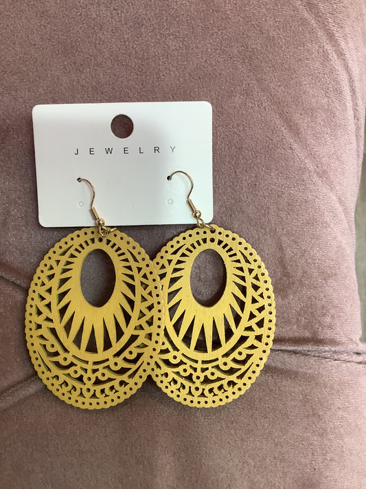 Light Yellow wood Earrings