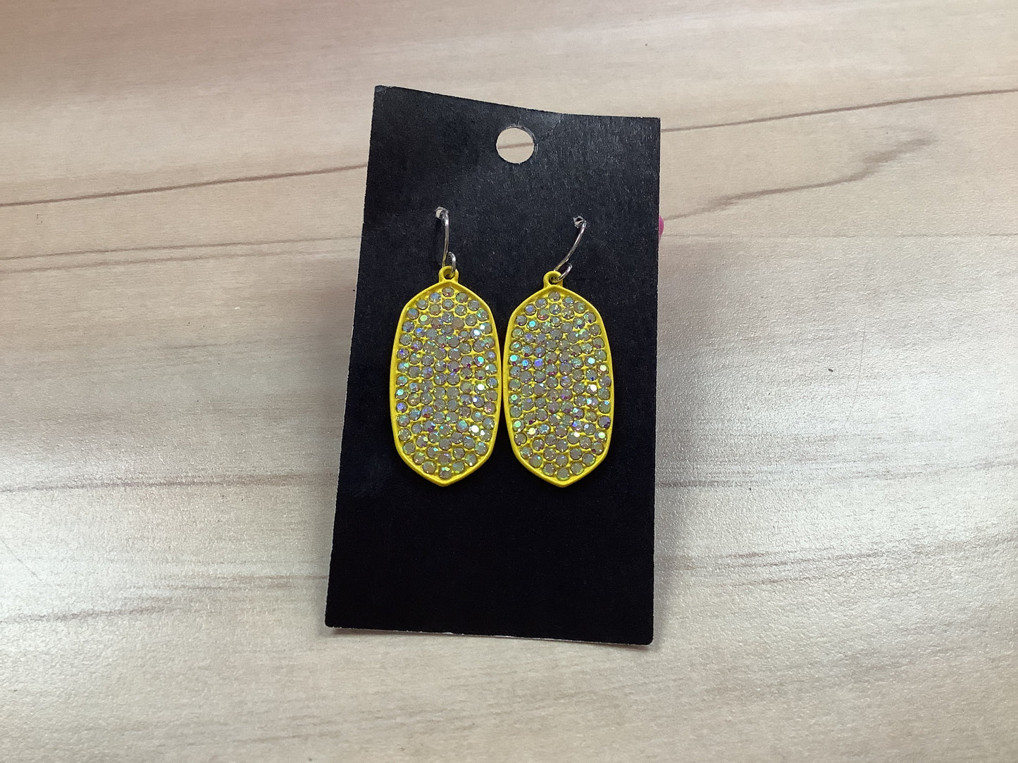 Yellow Rhinestone Earrings