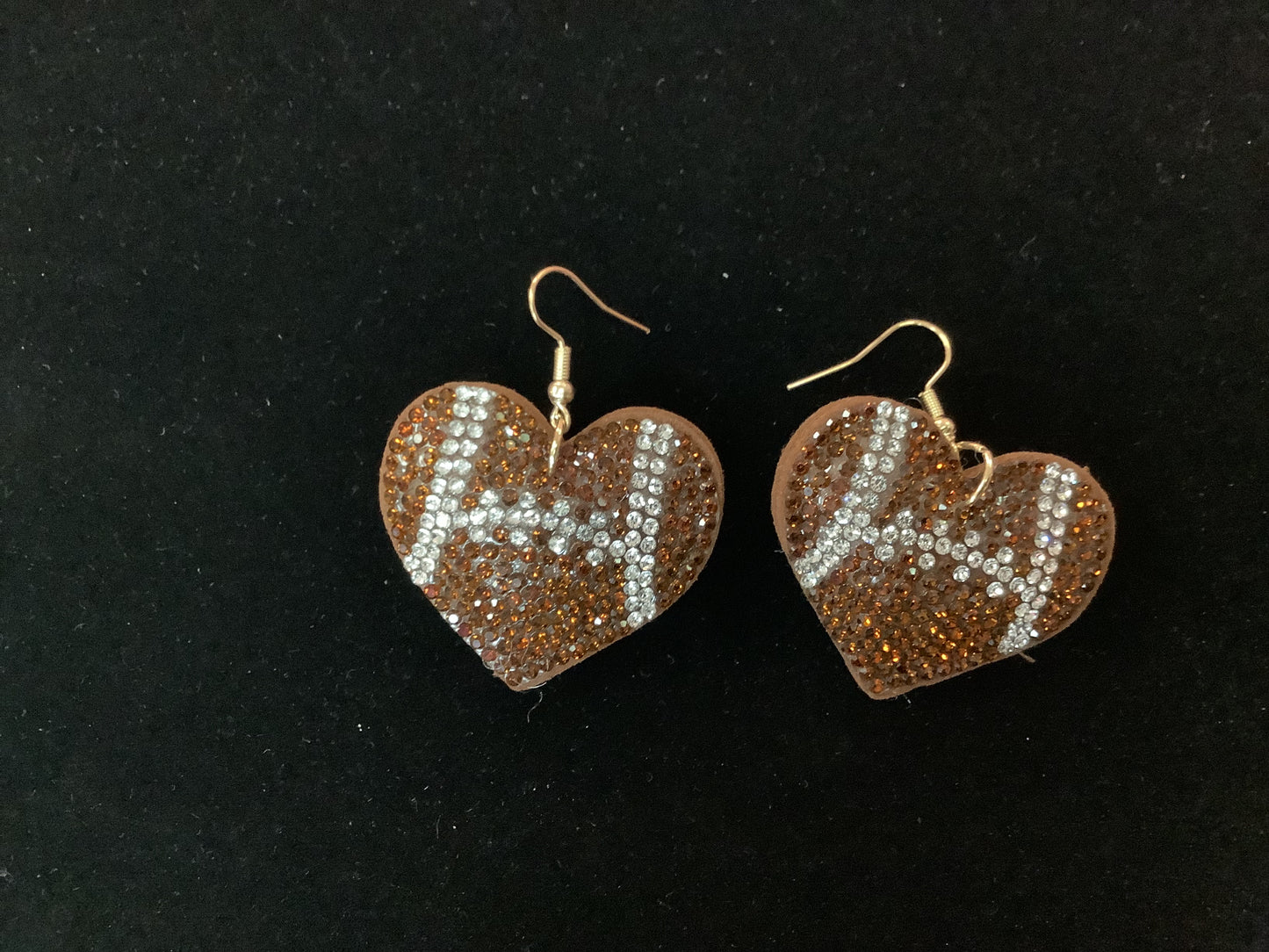 Heart Football Earrings