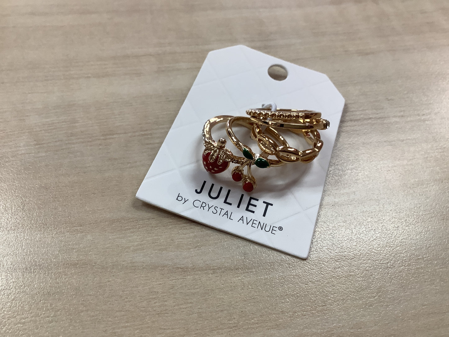 Strawberry and Cherry dangle Rings