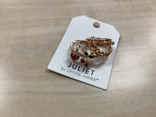 Strawberry and Cherry dangle Rings
