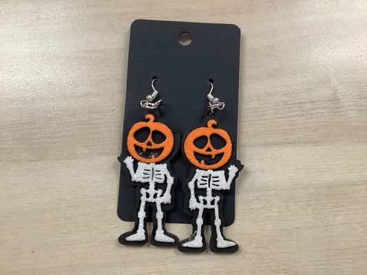 Wood Skeleton Earrings