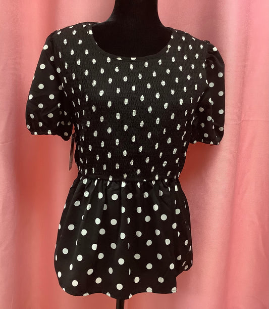 Black polka Dot Blouse