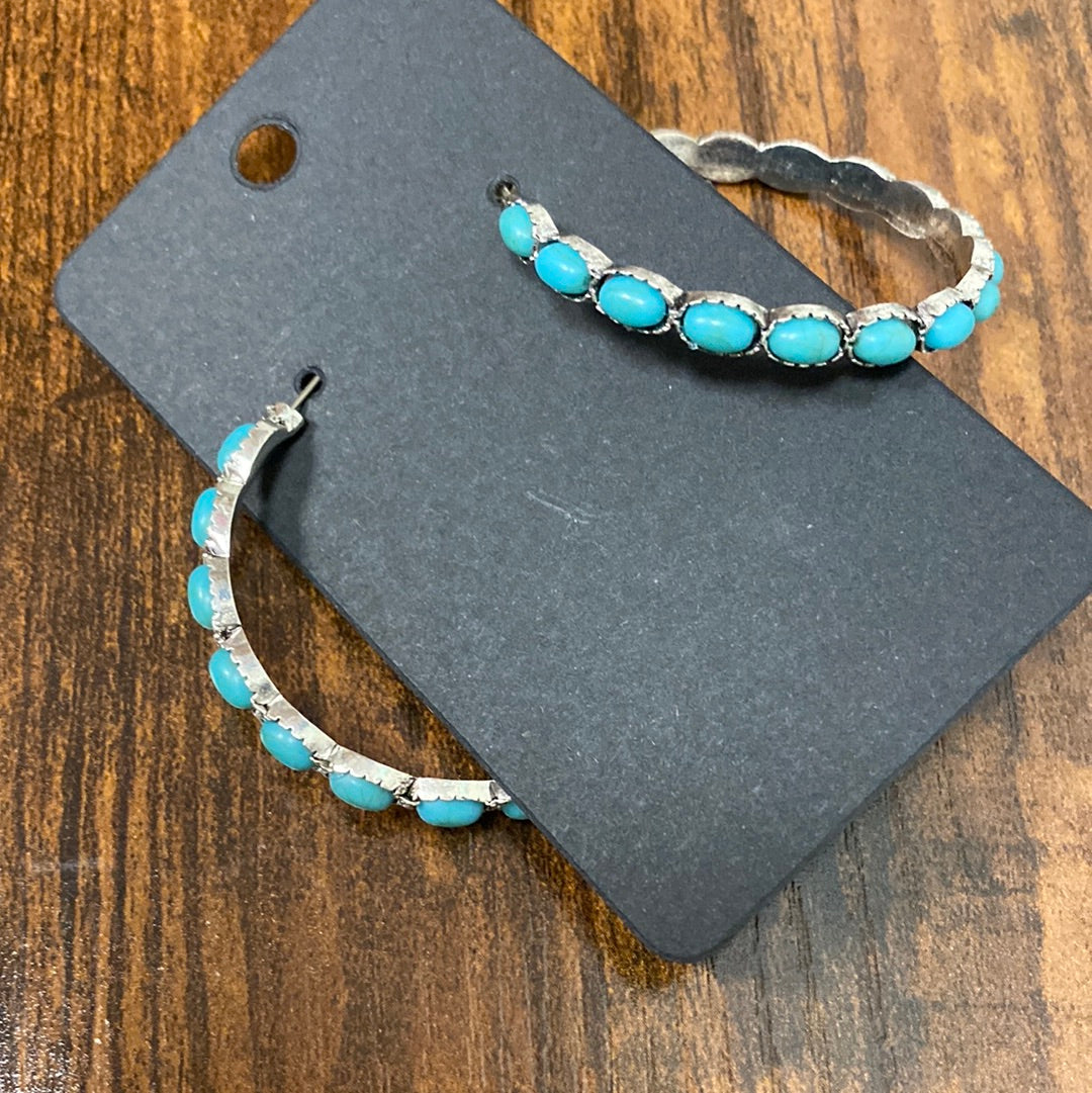 Turquoise Hoops