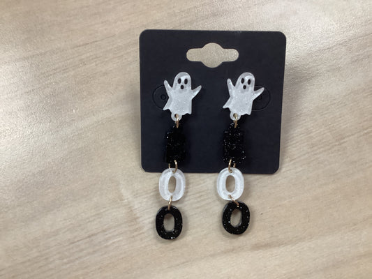 Acrylic Halloween Boo Earrings