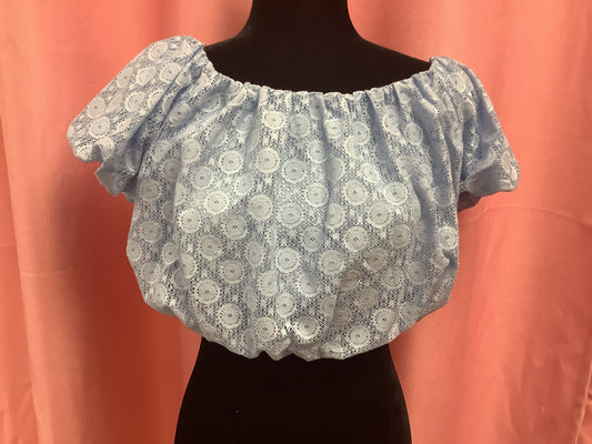 Blue Lace Crop Top