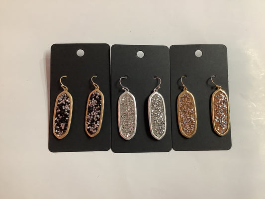 Glitter Rhinestone Earrings