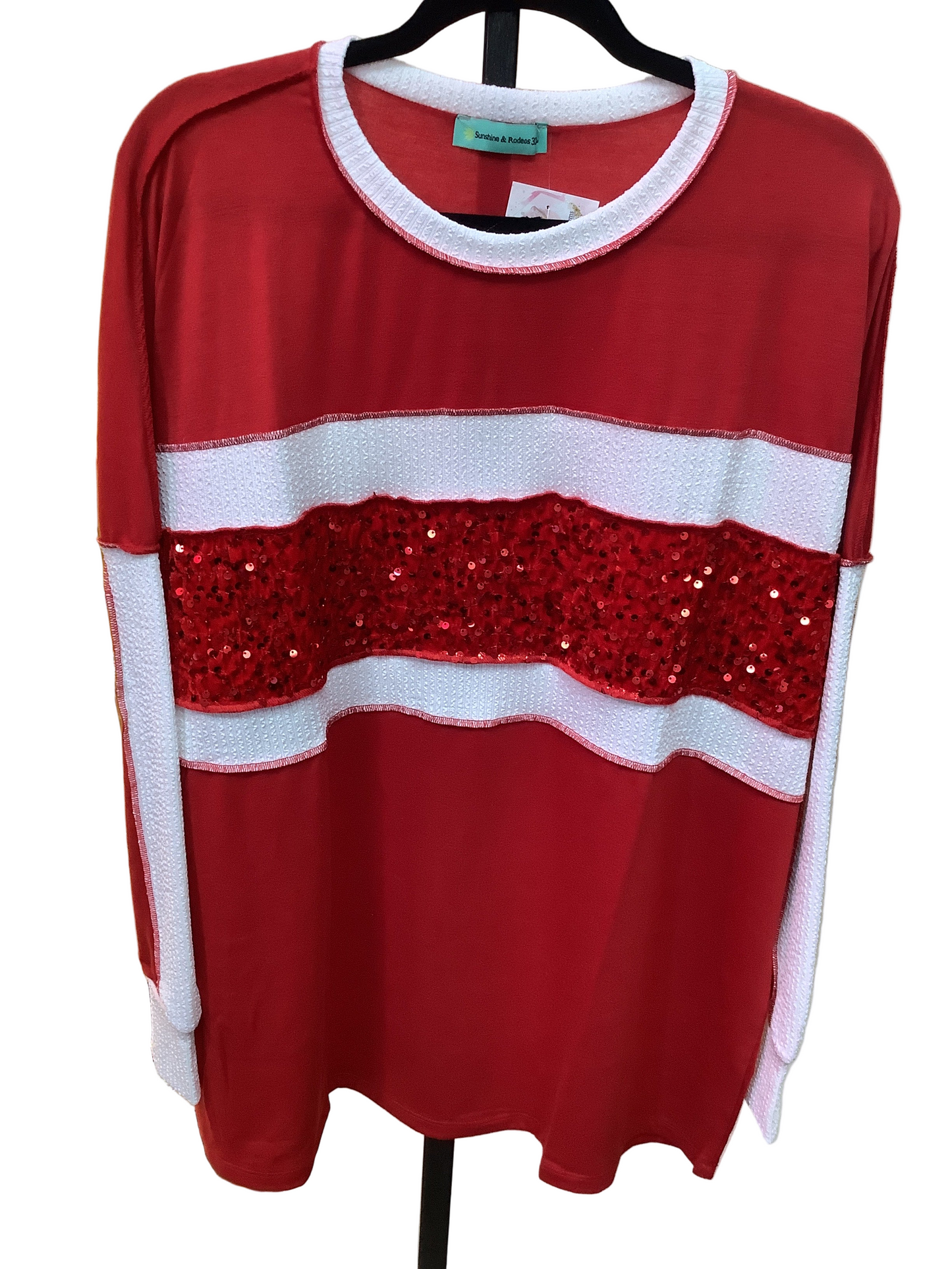 Red and White Striped Top