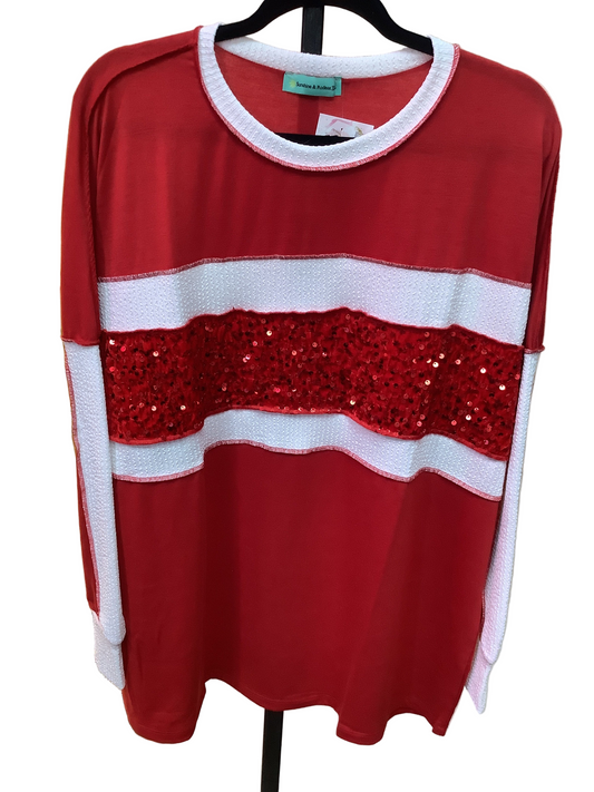 Red and White Striped Top