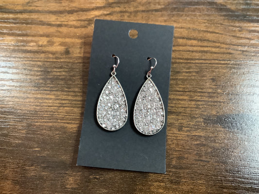 Silver Teardrop Rhinestone earrings