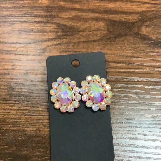 Flower gemstone earrings