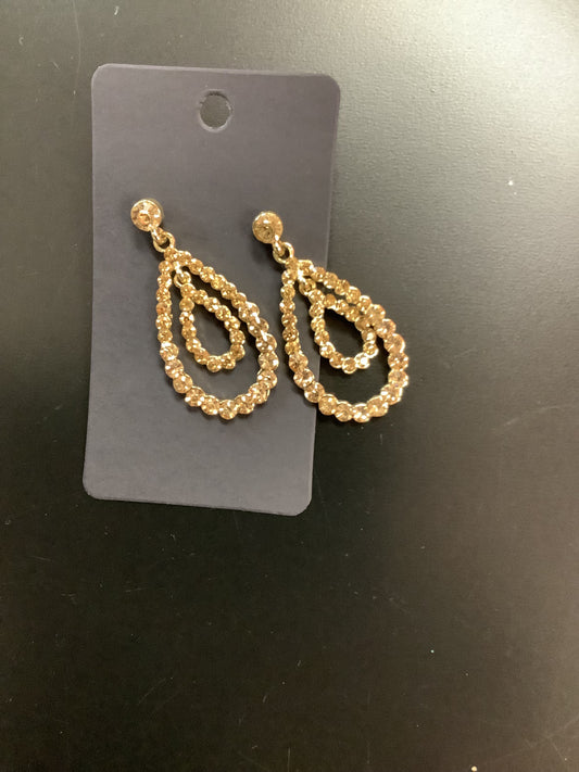 Gold Double Tear Drop Earrings
