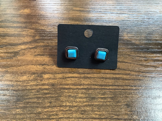 Turquoise Square Stud