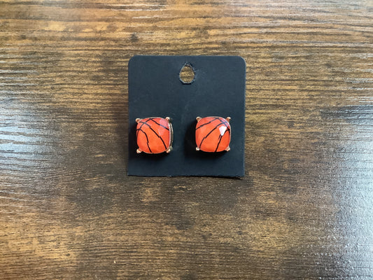 Basketball stud earrings